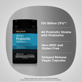 Piping Rock Probiotique 150 Milliards CFU 30 Capsules, capsules végétaliennes