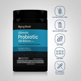 Piping Rock Probiotique 150 Milliards CFU 30 Capsules, détails des ingrédients