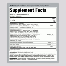 Piping Rock Probiotique 150 Milliards CFU 30 Capsules, vue arrière
