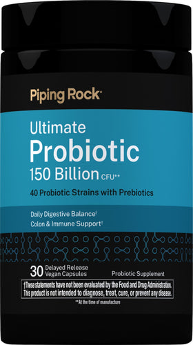 Piping Rock Probiotique 150 Milliards CFU 30 Capsules, vue de face