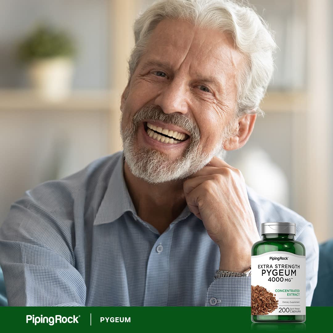 Piping Rock Pygeum 200 Capsules Extrait Concentré sur fond blanc