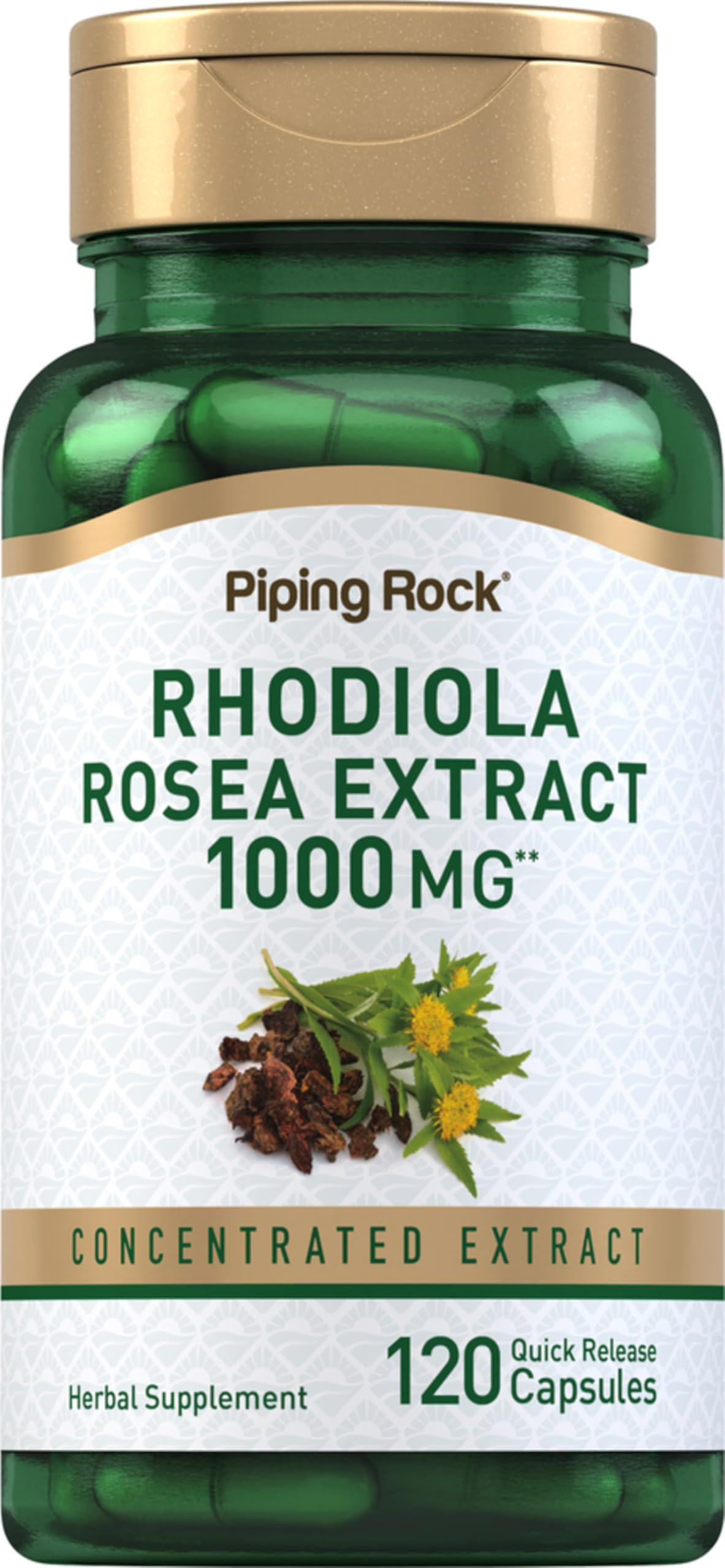 Piping Rock Rhodiola Rosea 120 capsules vue de l'emballage