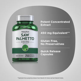 Piping Rock Saw Palmetto 250 capsules vue de côté