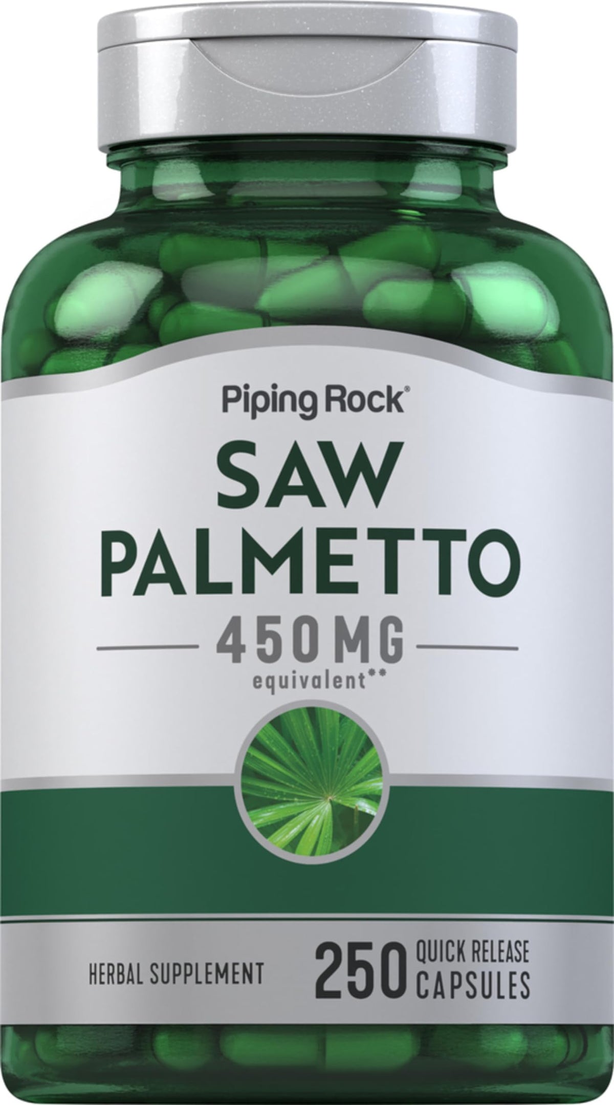 Piping Rock Saw Palmetto 450mg 250 capsules vue avant