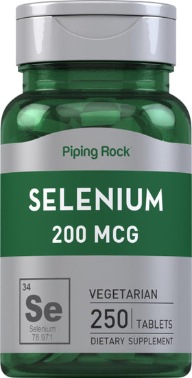 Piping Rock sélénium 200mcg comprimés 250 unités vue de face