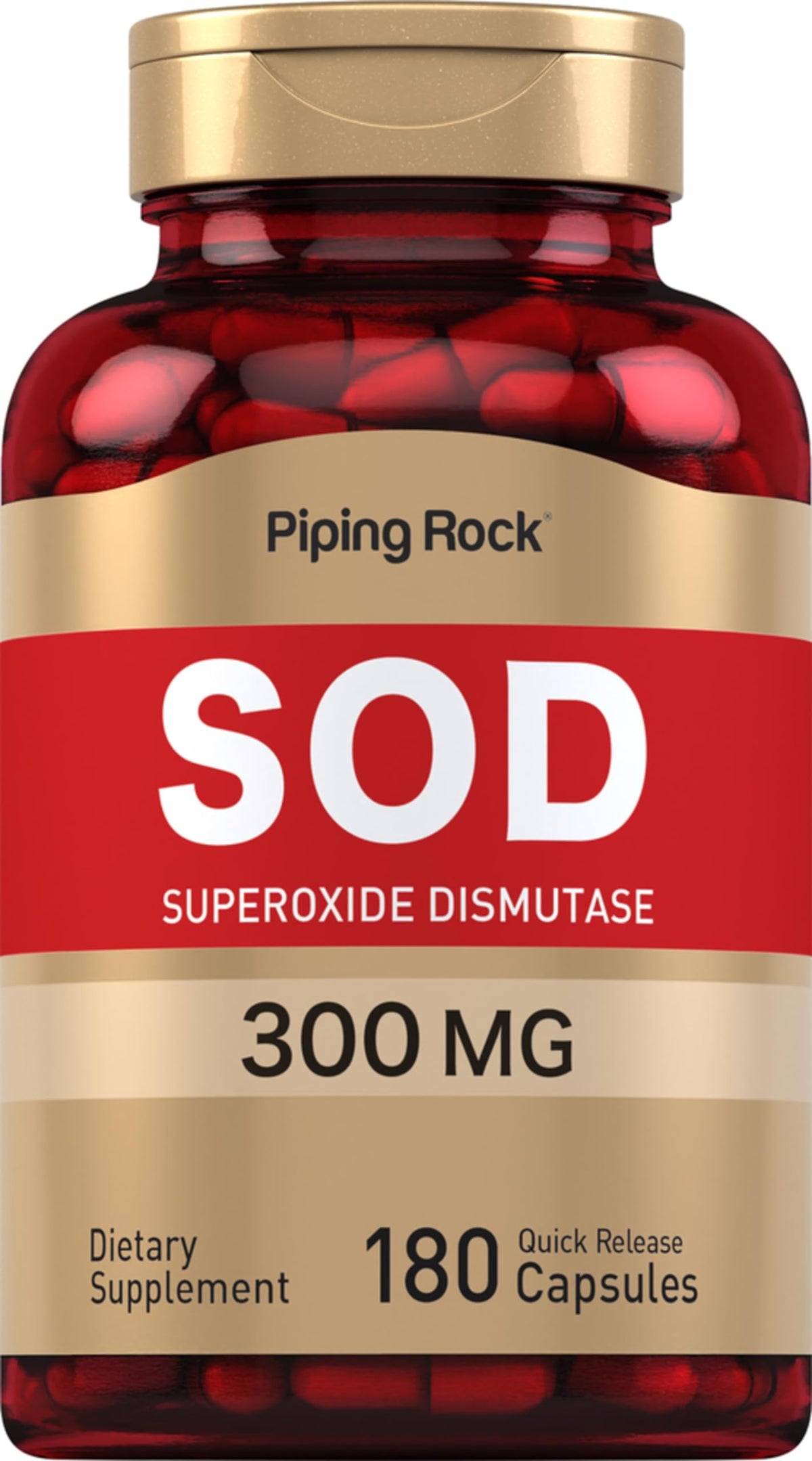 Piping Rock Superoxyde Dismutase 300 mg flacon de 180 capsules