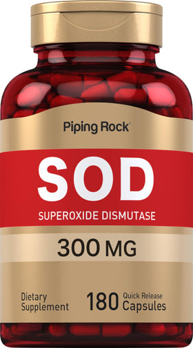 Piping Rock Superoxyde Dismutase 300 mg flacon de 180 capsules