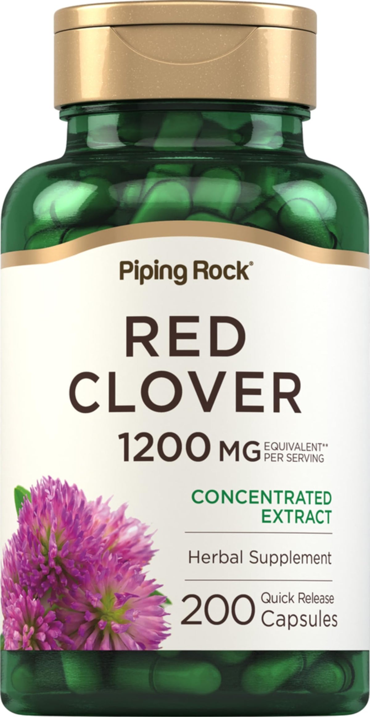 Piping Rock Trèfle Rouge 200 capsules vue de face