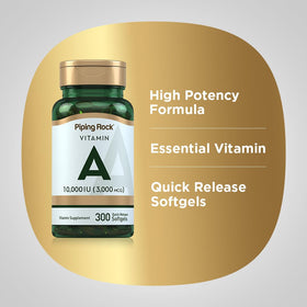Piping Rock Vitamine A 10000 UI gélules, détail de la texture