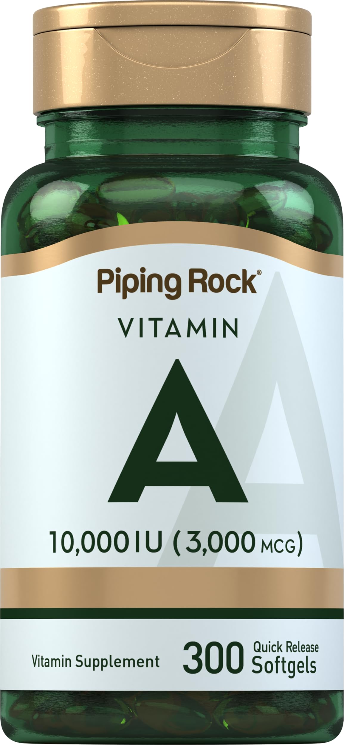 Piping Rock Vitamine A 10000 UI gélules, emballage avant
