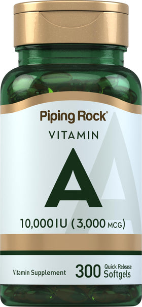 Piping Rock Vitamine A 10000 UI gélules, emballage avant