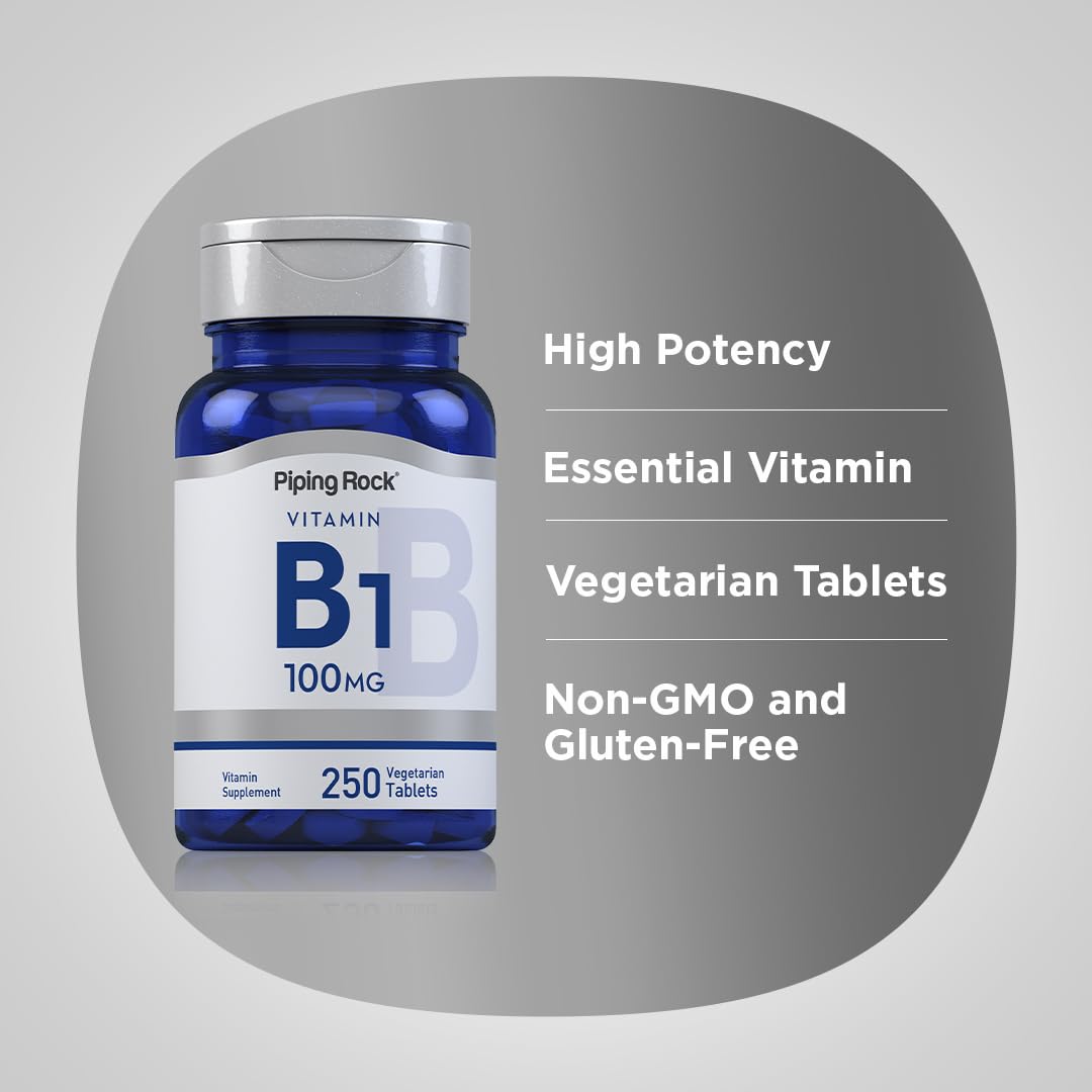 Piping Rock Vitamine B1 100mg comprimés avec bouteille