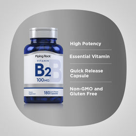 Piping Rock Vitamine B2 100mg gélules close-up
