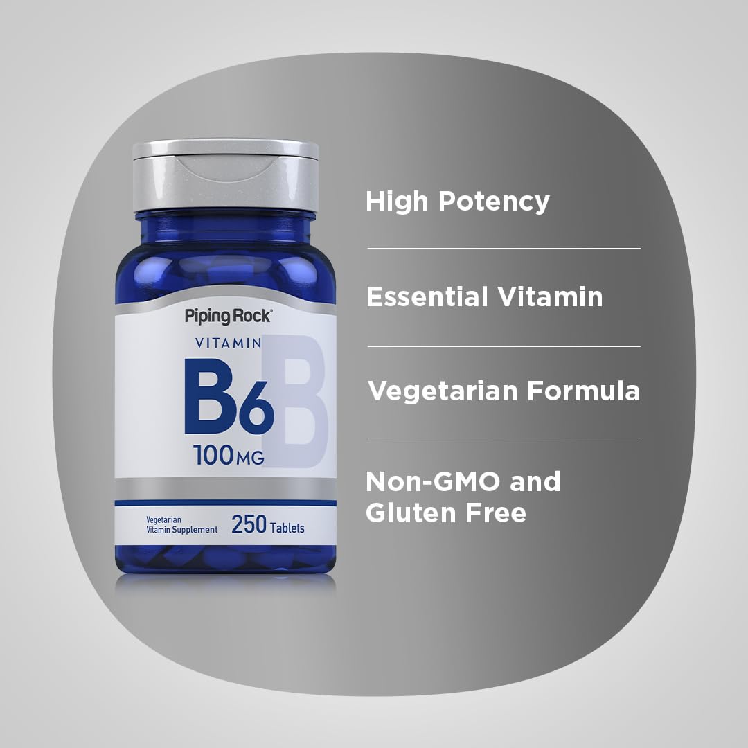 Piping Rock Vitamine B6 100mg comprimés en main