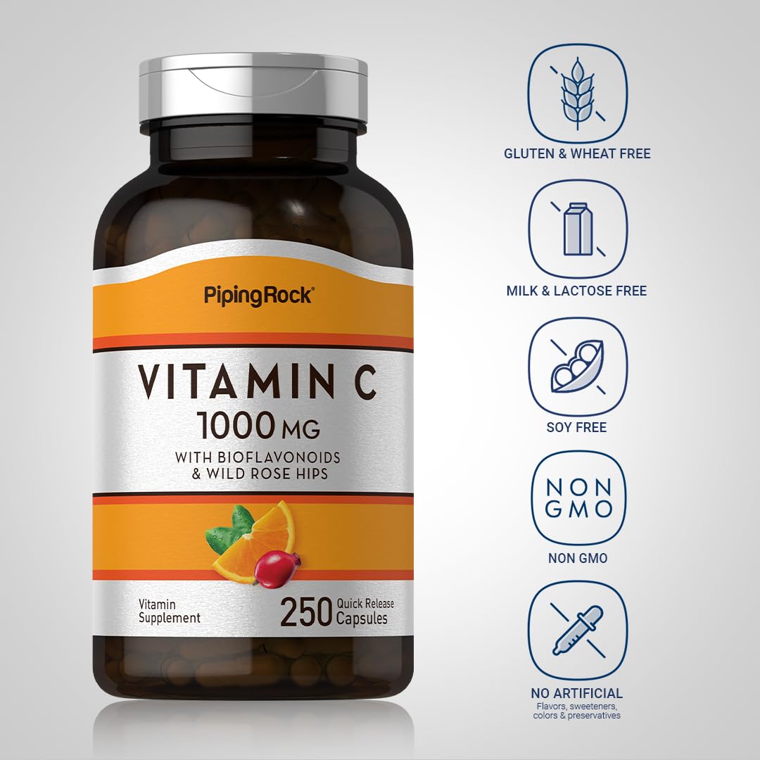 Piping Rock Vitamine C 1000mg 250 Capsules arrière