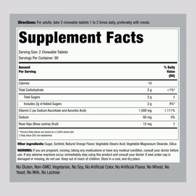 Piping Rock Vitamine C 1000mg comprimés à mâcher, vue arrière