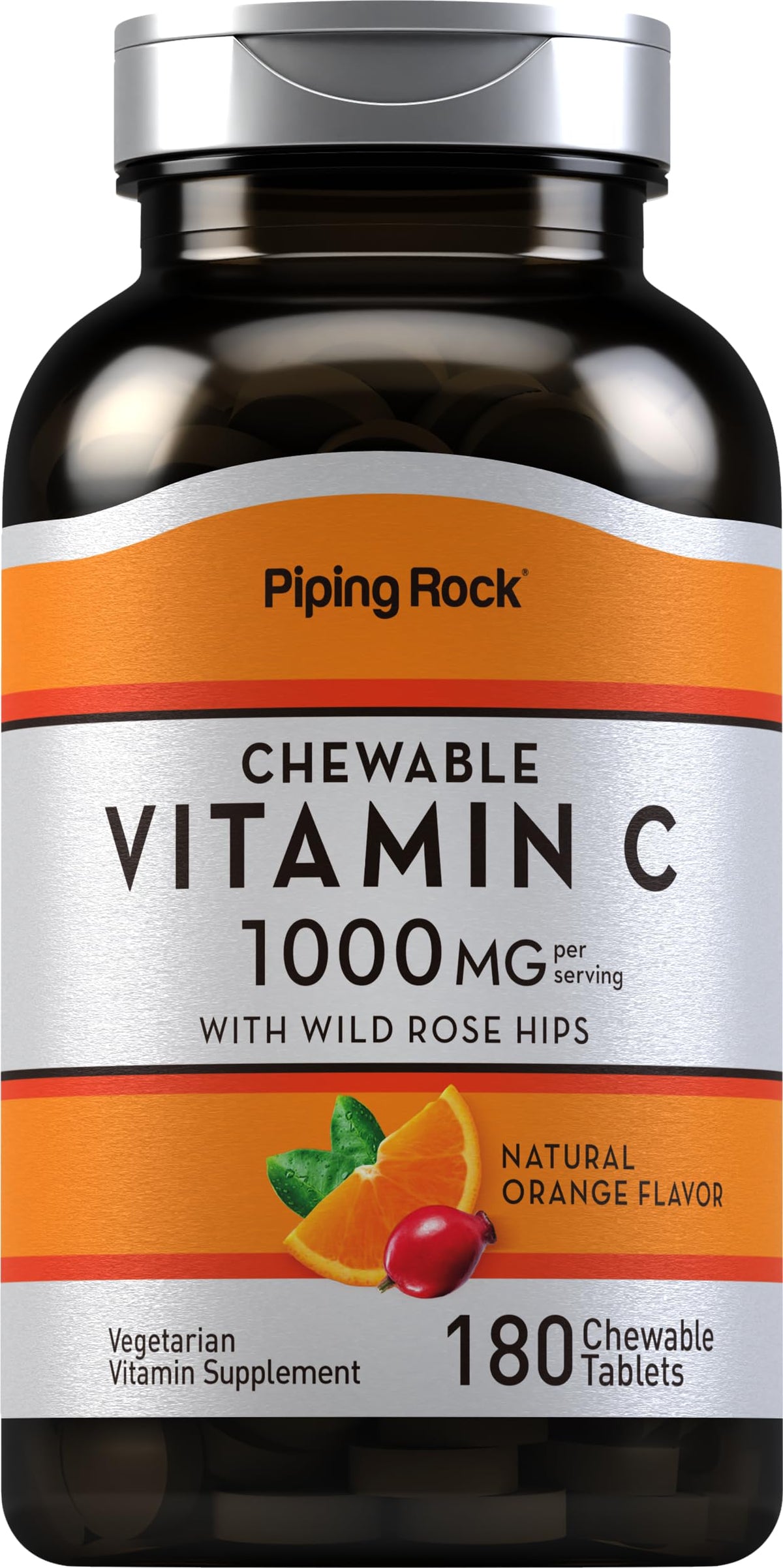 Piping Rock Vitamine C 1000mg comprimés à mâcher, vue de face