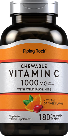 Piping Rock Vitamine C 1000mg comprimés à mâcher, vue de face