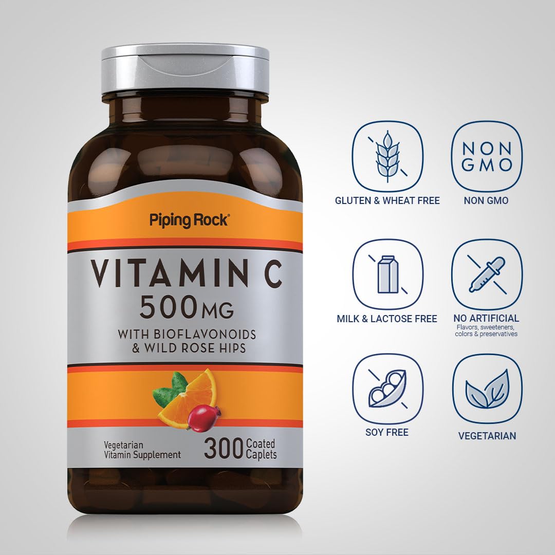 Piping Rock Vitamine C 500mg gélules sur une surface