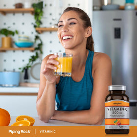 Piping Rock Vitamine C 500mg vue arrière du packaging