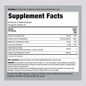 Piping Rock Vitamine D3 K2 5000 IU 90 capsules - étiquette