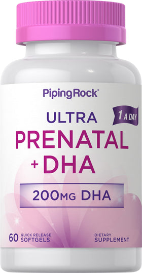 Piping Rock Vitamines Prénatales 60 gélules molles avec emballage