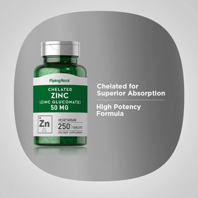 Piping Rock Zinc 50mg sur une table avec des plantes