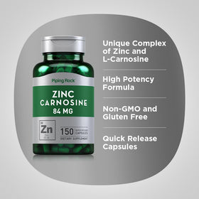 Piping Rock Zinc Carnosine 150 capsules côté