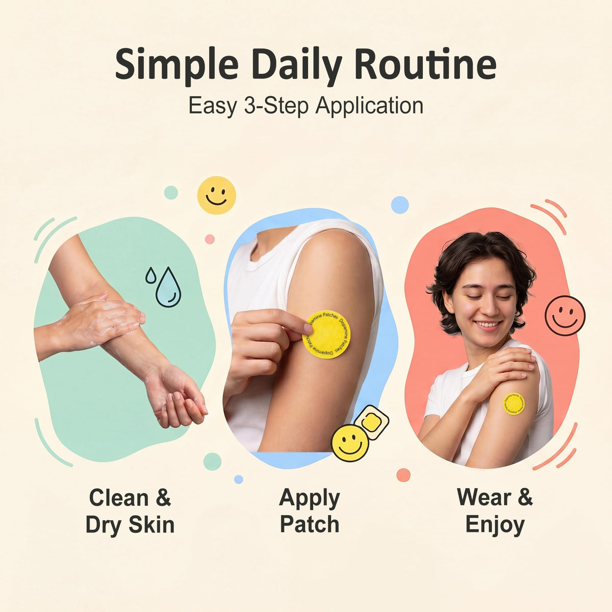Pizvk Patch de Dopamine Extra Fort en situation d'utilisation quotidienne