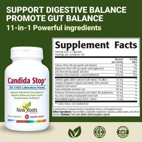 Plan rapproché des capsules de Candida Stop sur une surface
