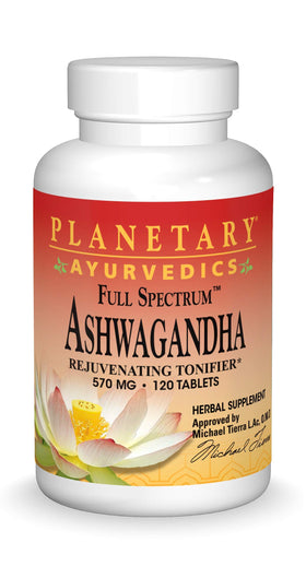 Planetary Herbals Ashwagandha 570mg 120 comprimés vue de face