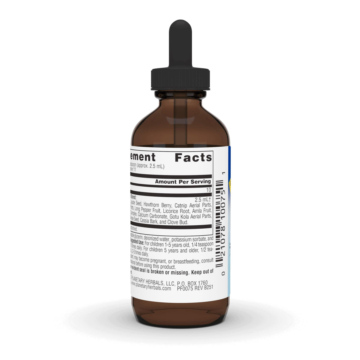 Planetary Herbals Calm Child sirop 2,5 ml présentation avec fruits