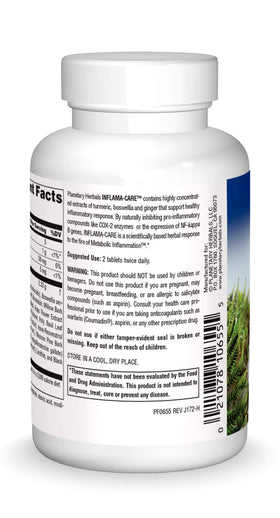 Planetary Herbals Inflama-Care 1165mg comprimés vue arrière