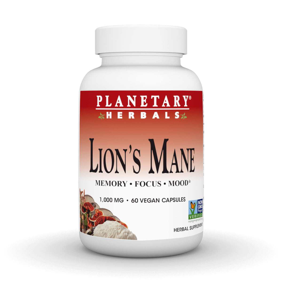 Planetary Herbals Lion's Mane 1 000 mg boîte vue de face