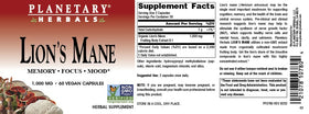 Planetary Herbals Lion's Mane boîte ouverte avec capsules
