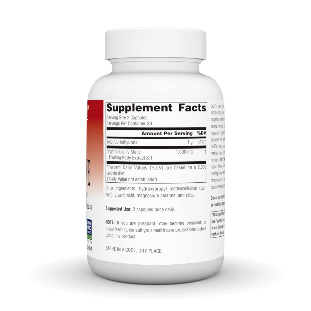 Planetary Herbals Lion's Mane capsules sur une table