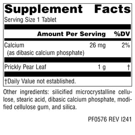 Planetary Herbals Nopal Cactus 1000 mg ouverte avec des tablettes