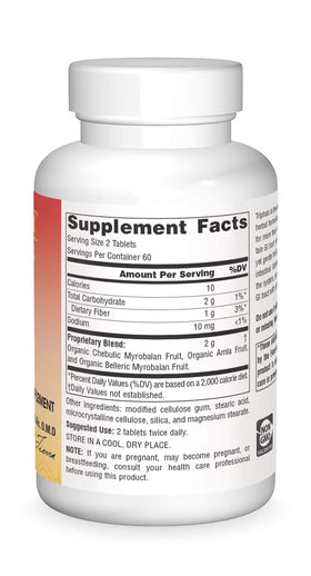 Planetary Herbals Triphala 1000mg comprimés sur fond blanc