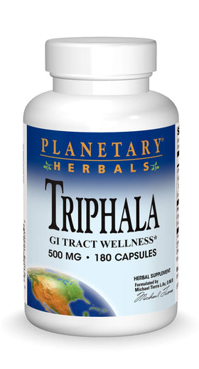 Planetary Herbals Triphala 500 mg 180 capsules front view
