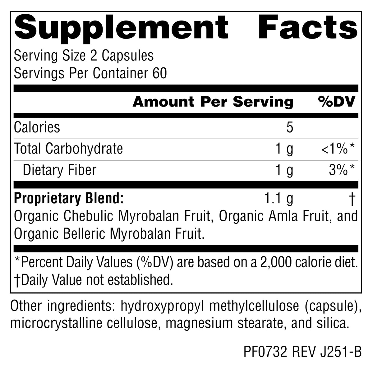 Planetary Herbals Triphala Gold 550mg 120 Veggi Caps side view
