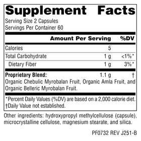 Planetary Herbals Triphala Gold 550mg 120 Veggi Caps side view
