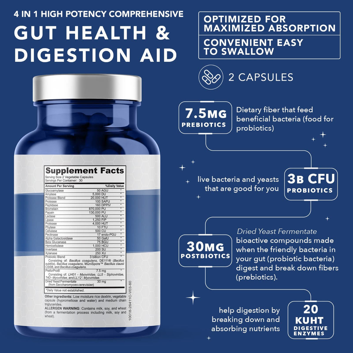 PLANT.O NUTRITION Complément Alimentaire 4-en-1 capsules