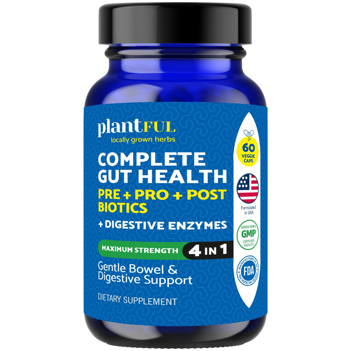 PLANTFUL RESEARCH Compléments Alimentaires 4-en-1 60 Capsules vue de face