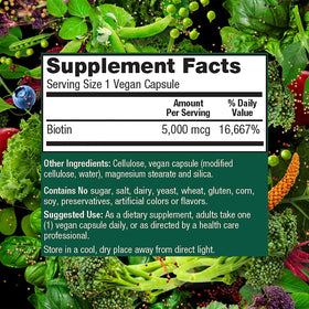 PlantFusion Biotine Végétale - Flacon ouvert avec capsules visibles