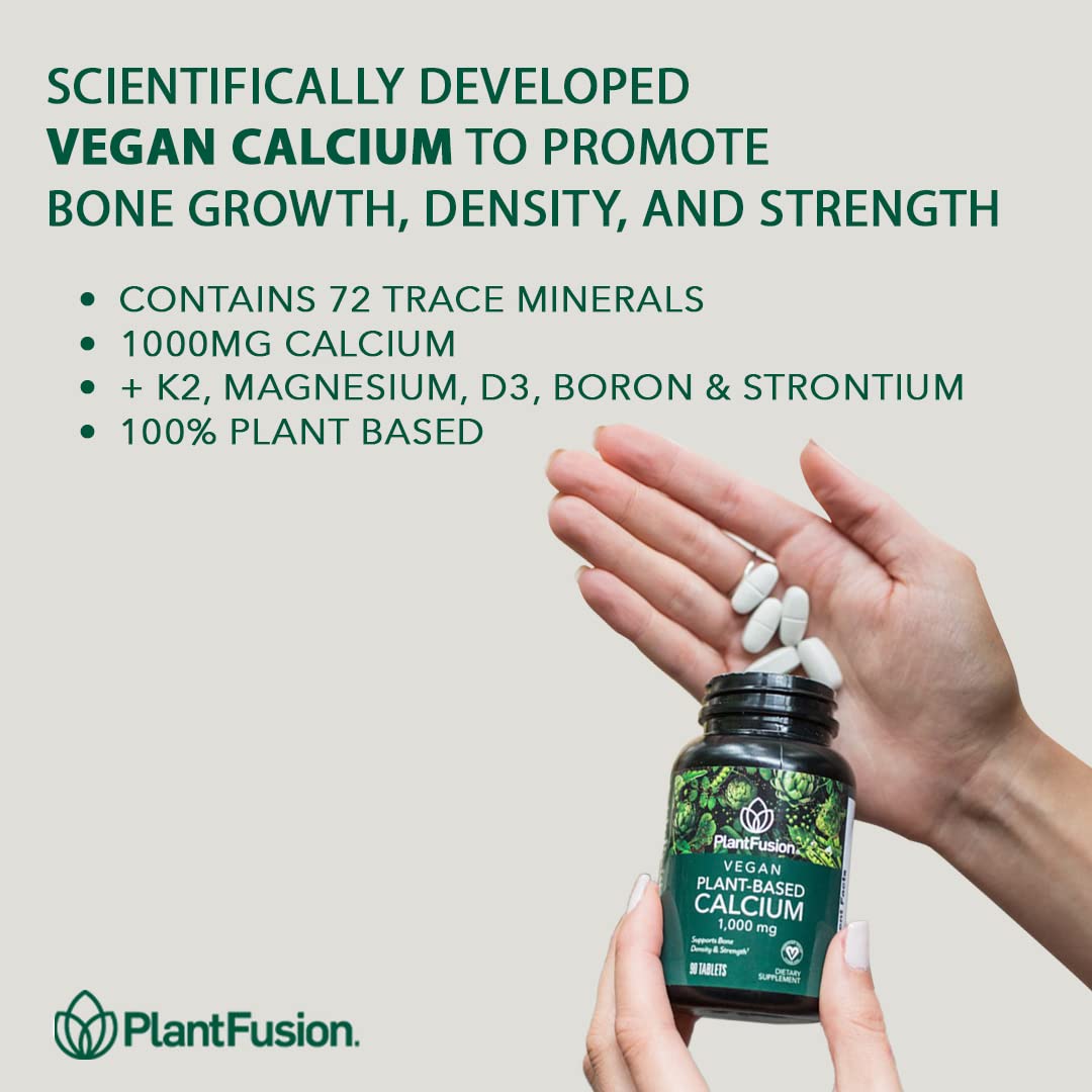 PlantFusion Calcium Végétal comprimés avec étiquette visible