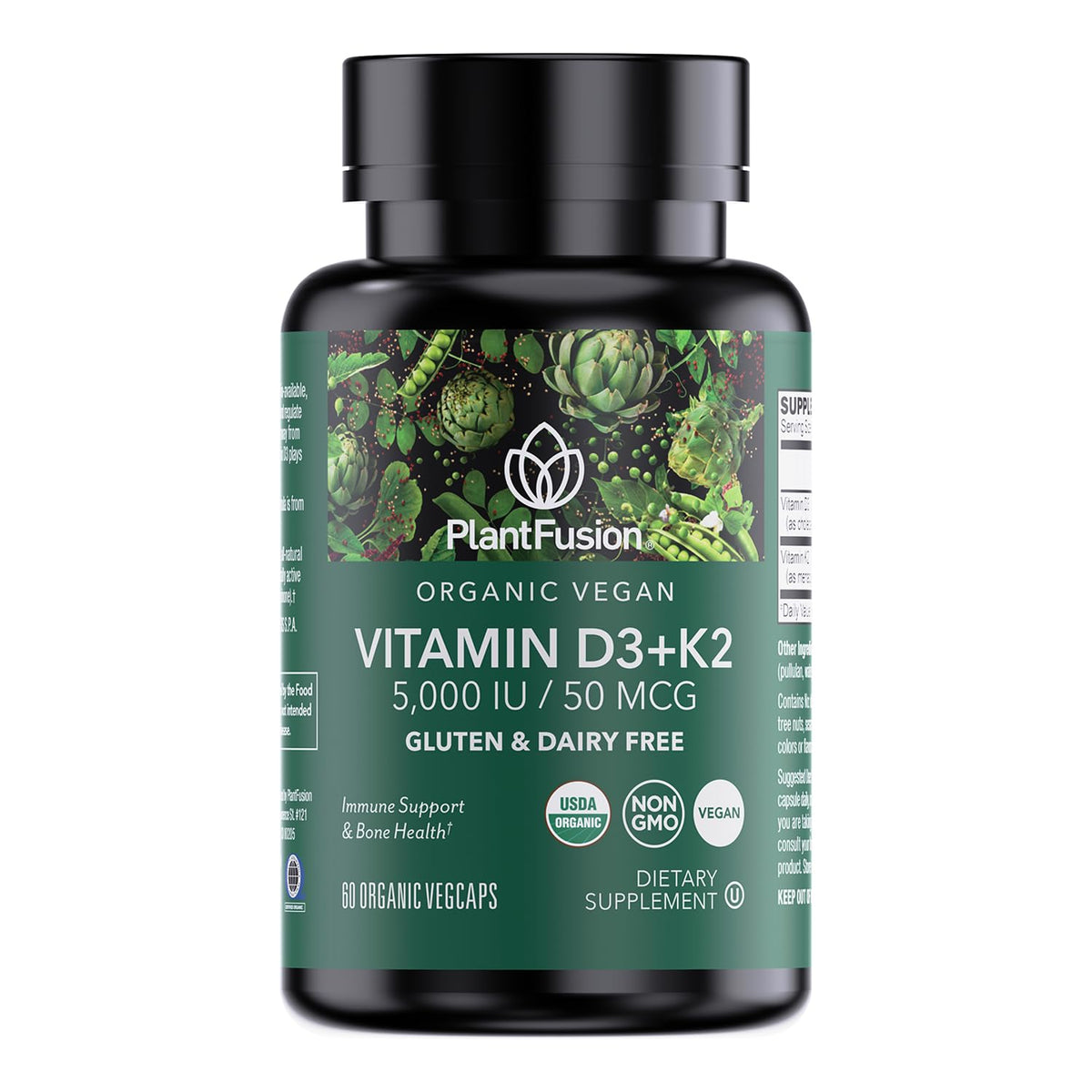 PlantFusion D3 + K2 5000 UI 60 capsules vue avant