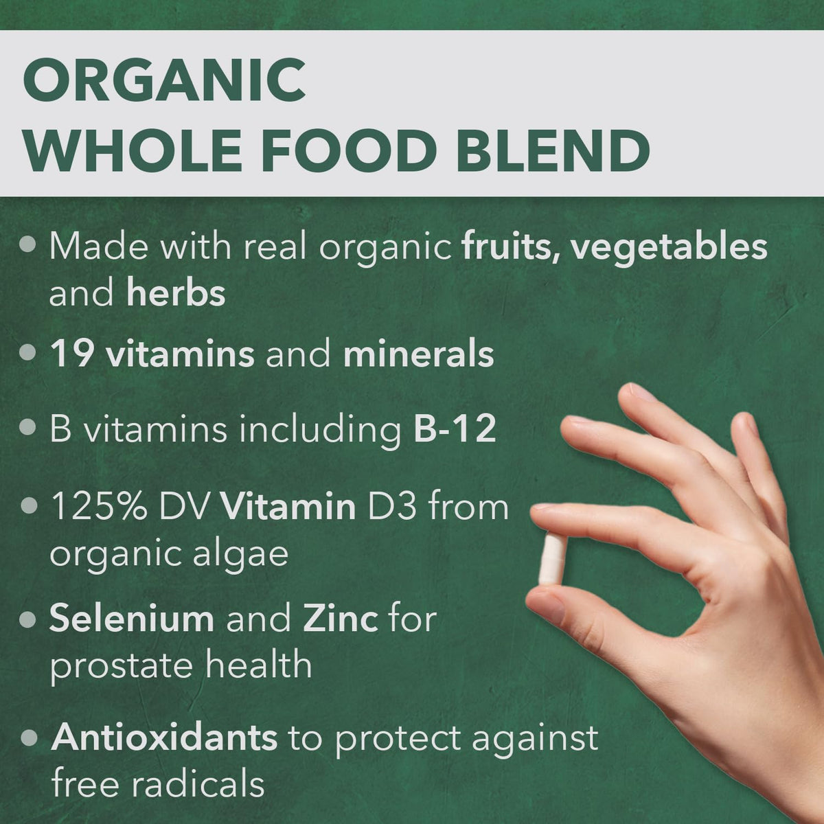 PlantFusion Multivitamine Bio pour Hommes - vue latérale de la boîte