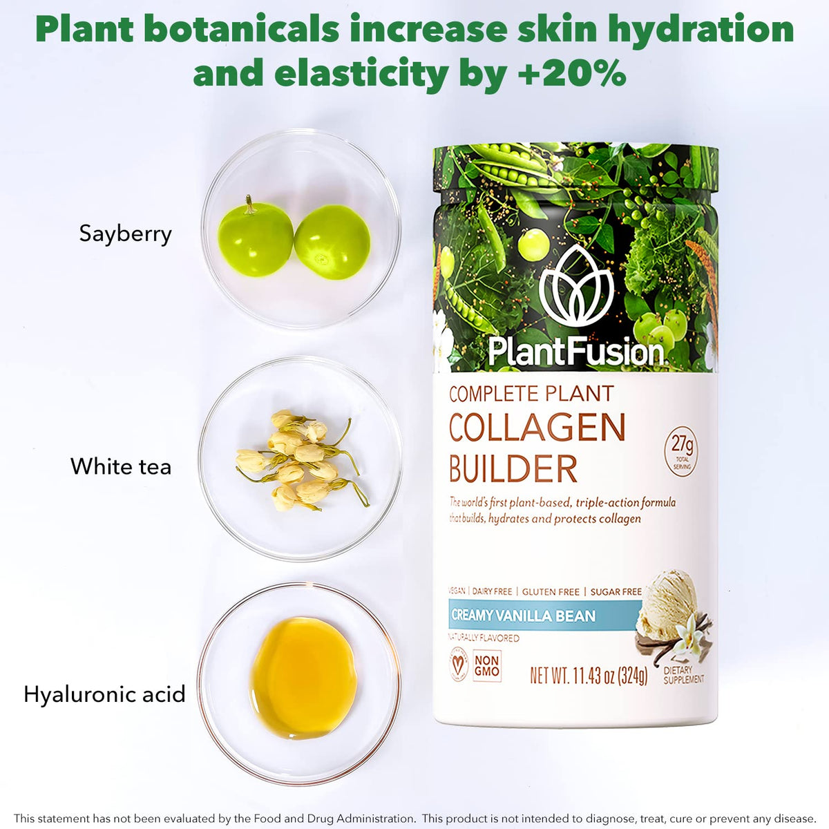 PlantFusion Poudre de Collagène Végétal 390g sur table