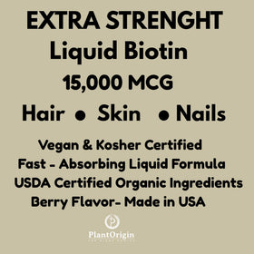 PLANTORIGIN Biotine Liquide 15 000 MCG gouttes avec pipette