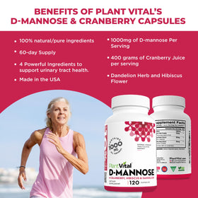 Plantvital D-Mannose 1000mg - étiquette détaillée